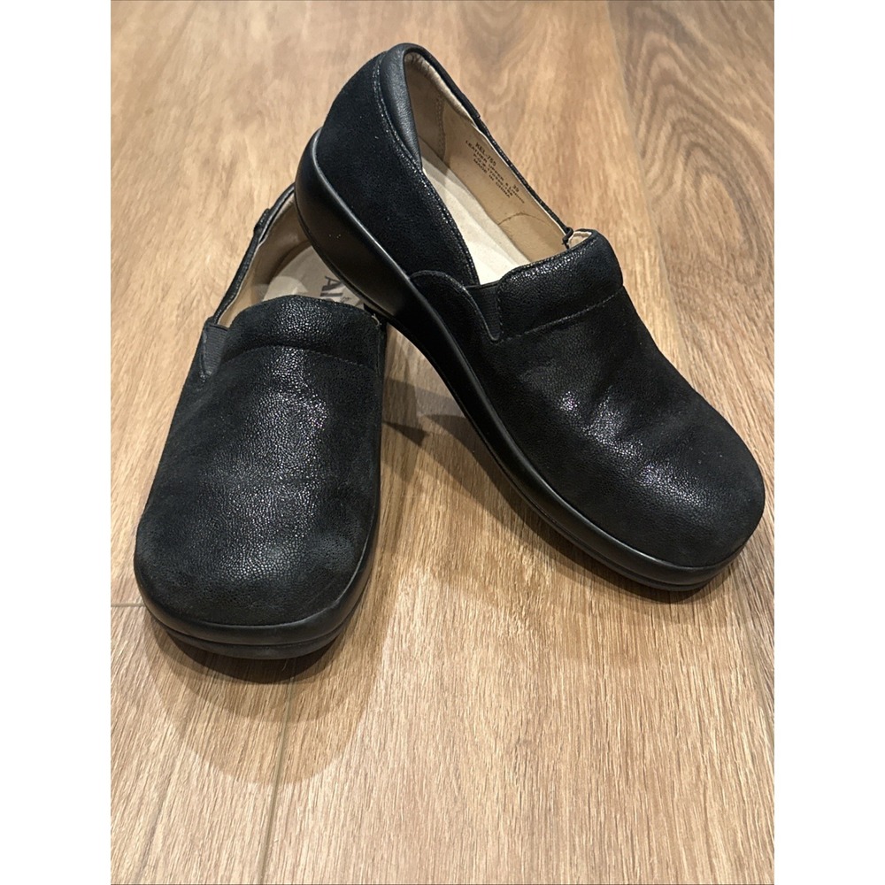 Alegria Keli Slip-On Clogs Women 38 Round Toe Black Leather Comfort Shoes - Picture 14 of 15